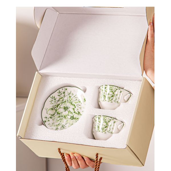 Mothers Day Cups Saucers Ceramic Drinkware Set With Plush Porcelain Cup And Saucer Plate