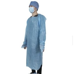 Disposable Plastic Gowns with Full Back Style, Free Sample Available