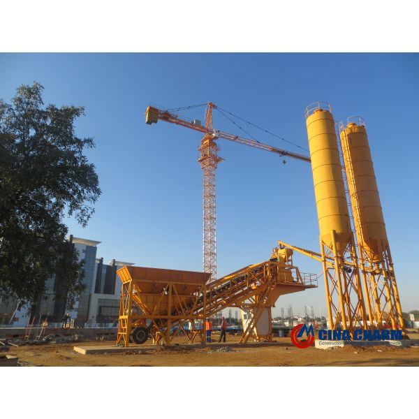 60m3/H Capacity Mobile Concrete Batching Plant For Public Railway Project