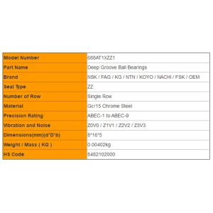 Roller Skate Bearings Japan NSK 688AT1XZZ1 Miniature Ball Bearings