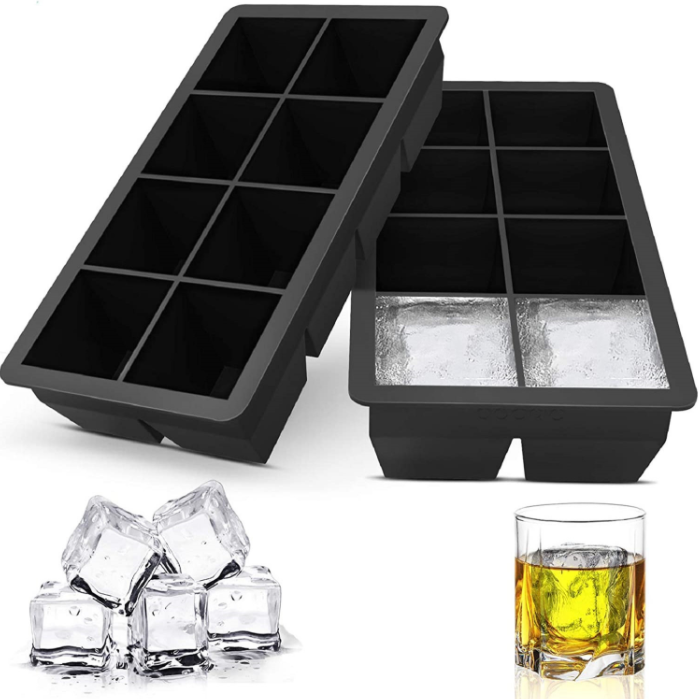 4 6 8 Cavity Silicone Ice Tray Mold Large Square Shape Easy Release Ice Cube Tray