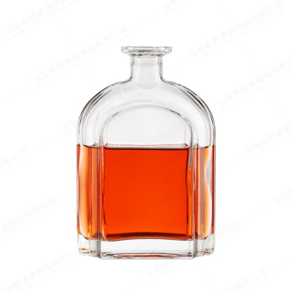Classic Square Clear Packing Wine Bottle With Glass Lid 500ml 750ml 1000ml