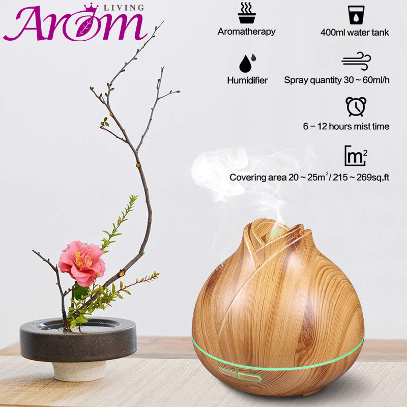 400ml Wood Grain Ultrasonic Diffuser