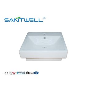 White Color Ceramic Wash Basin Sanitary Ware Basin For Bathroom CE Certification