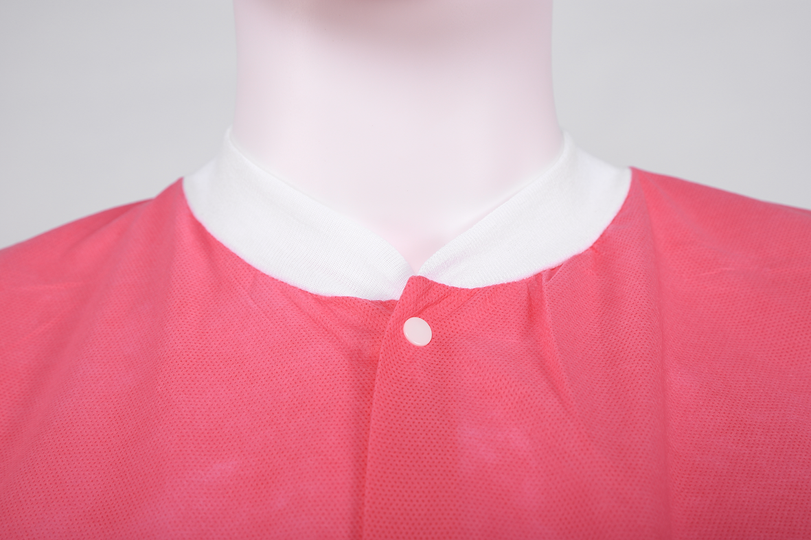 Disposable Lab Coat Nonwoven Lab Jackets with Knitted Collar and Cuff Lab uniform