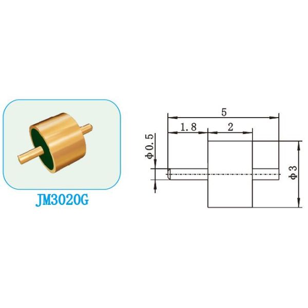 Straight Cut Hermetic Glass To Metal Seal Connectors 50Ohm RF Feedthroughs