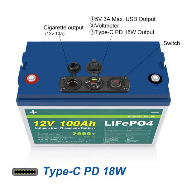 100ah Lifepo4 12v Battery Packs Solar Bms BOATS UPS Golf Carts