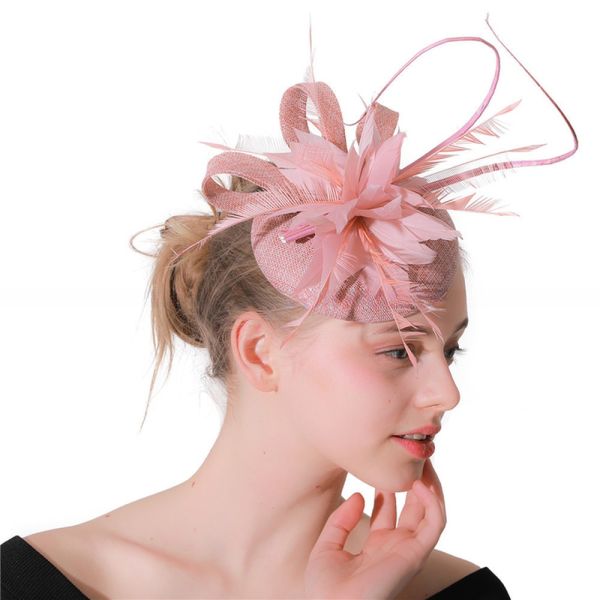 Express Shipping Sinamay Base and Feather Fascinator Hat with Chicken Feather