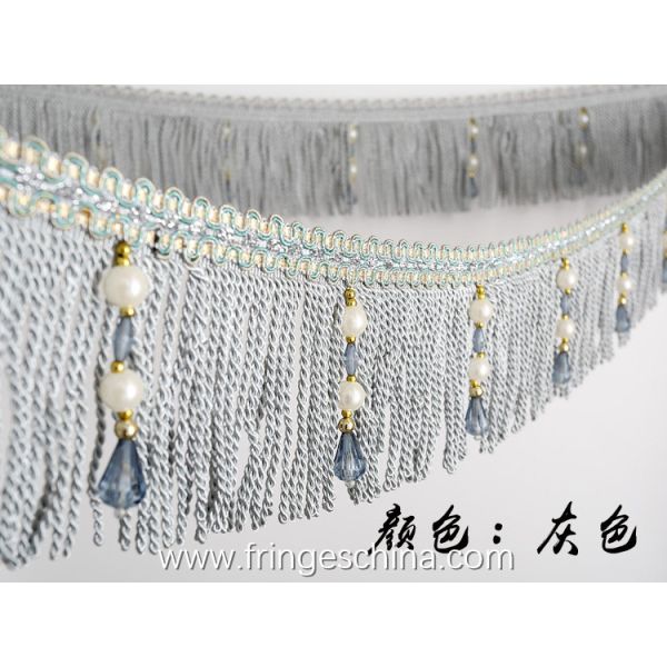 Handmade fashionable chain beads lace tassels fringes for curtain/sofa/pillow/stage decoration