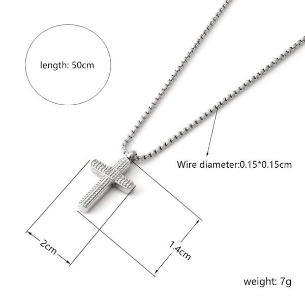 Stainless steel white gold cross pendant necklace with fresh diamond arrangement and full diamond cross necklace