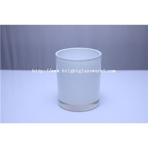 white glass candle holder, color glass cup