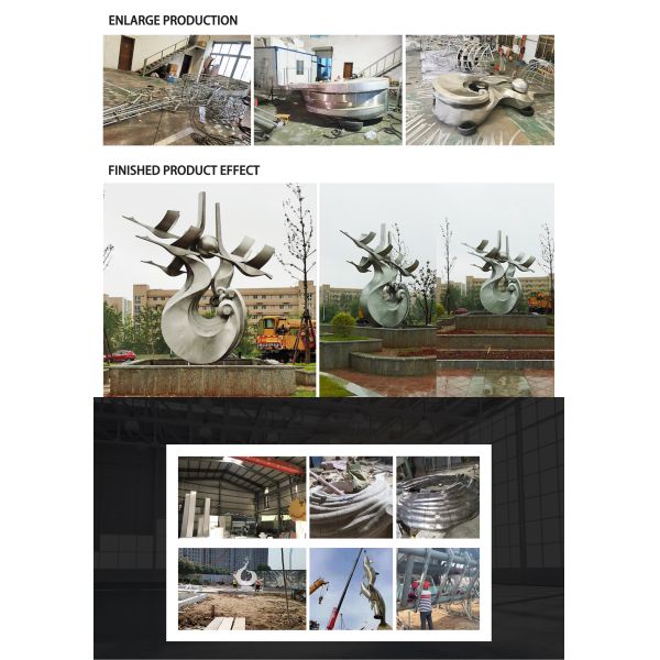 Large-scale Outdoor Plaza Metal Light and Shadow Art Installation: Water Drop Stainless Steel Sculpture