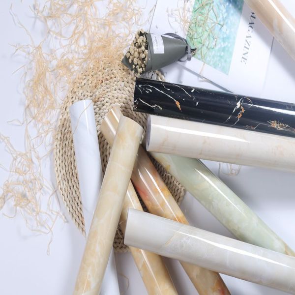 Kitchen Cabinets Countertop Furniture Stickers PVC Marble Contact Paper Vinyl Self Adhesive Wallpaper with Glossy Surface