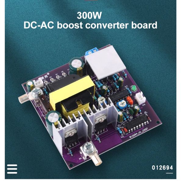 Standard Mounting Type 300W Boost Converter 12V to 220VAC 50Hz DC-AC Step-up Inverter