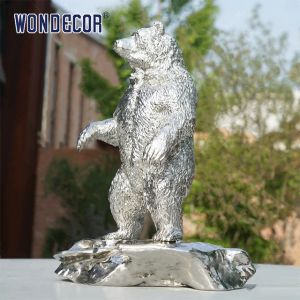Customized Casting Stainless Steel Sculpture Metal Art Standing Bear