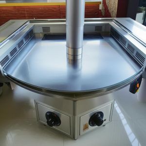 Fan-shaped Teppanyaki Grill Table Custom Size 2300x990x800mm