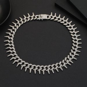 Brand New Gold Plated Men Women Cuban Necklaces Rhinestone Iced Out Curb Cuban