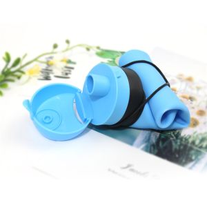 600ml Drinking Water Silicone Foldable Bottle With Sling
