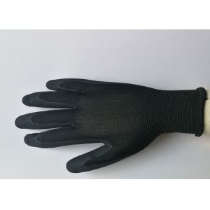 Seamless Design Black Nitrile Gloves , Nitrile Palm Coated Gloves For Precision