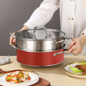 High Capacity Metal Stainless Steel Pot Steamer Food Steamer Pot Kitchen Cooking