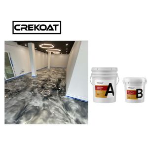 Commercial Metallic White Epoxy Resin Floor Coating Clear Top Coat