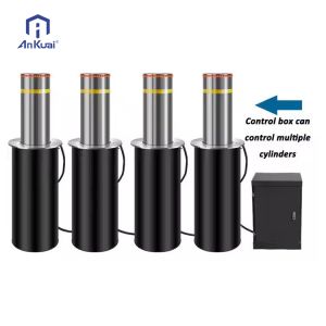 Automatic Hydraulic Bollard with LED Lights Customizable Stainless Steel