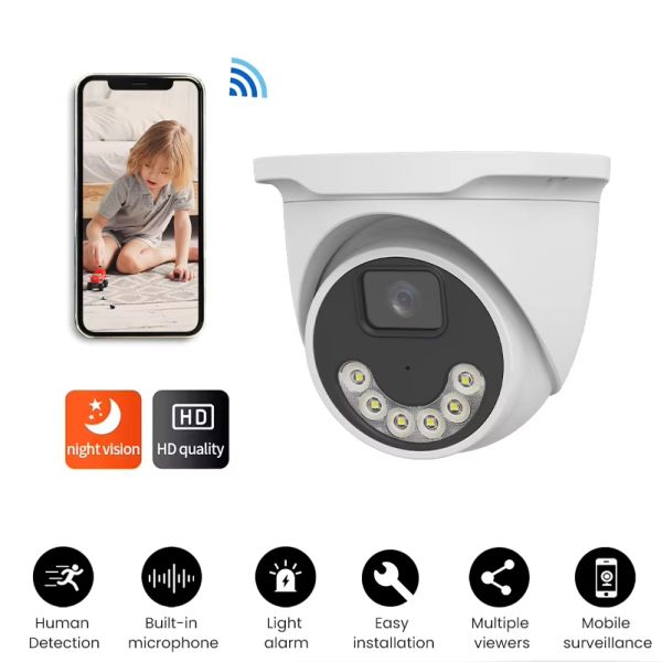 Dual Light Night Vision IP CCTV Cam Home Network Camera De Seguridad 4Mp Indoor Security Dome Camera
