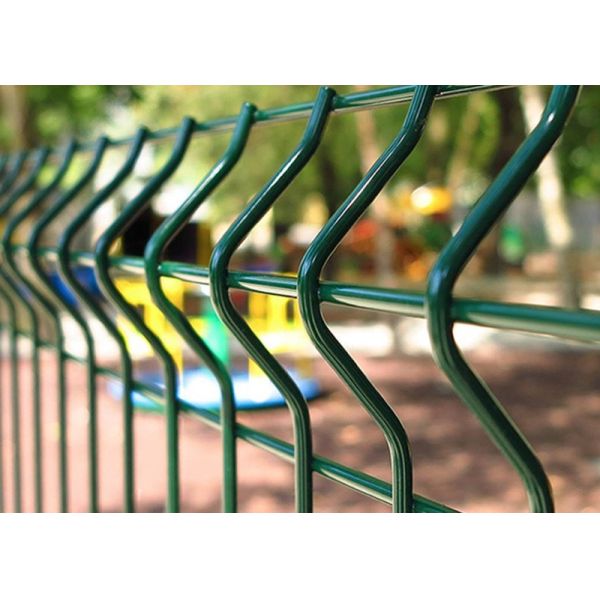 Buy Galvanized 3D Curved Fence Welded Mesh Fence With Ground Post at wholesale prices