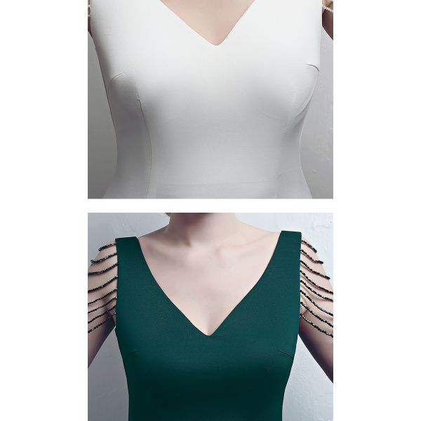 Mermaid Sexy Wedding Bridesmaid Dresses , Small Tail Elastic V Neck Ball Gown