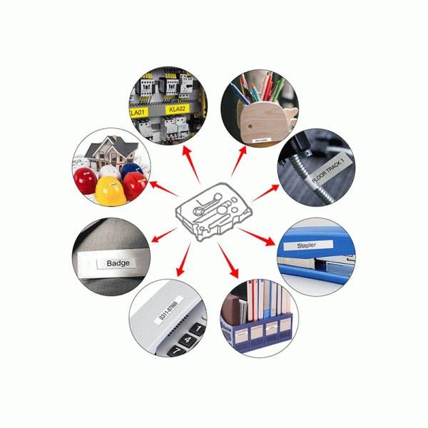 Custom XR - 9GN Black On Green CASIO EZ Label Tape Cartridge 6mm For Restaurant