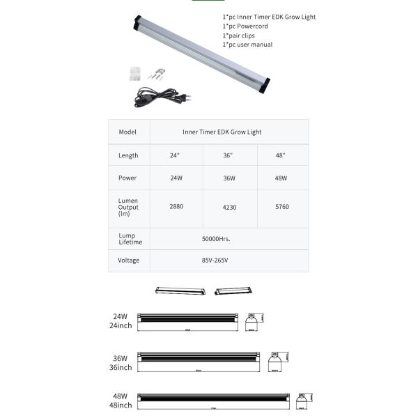 FCC AC85-265V Led Grow Light Timer High Output For Vegetable Seedlings