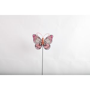 Hollow Out Colorful Metal Butterfly Outdoor Garden Decorations with Glass Beads
