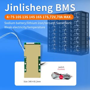 10S 13S 14S 16S 17S 84v 100a 70a Battery Management Board BMS For EV Solar