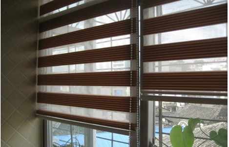 Buy Motorized Shangri La Sheer Shade for Office Windows with Bottomrail at wholesale prices