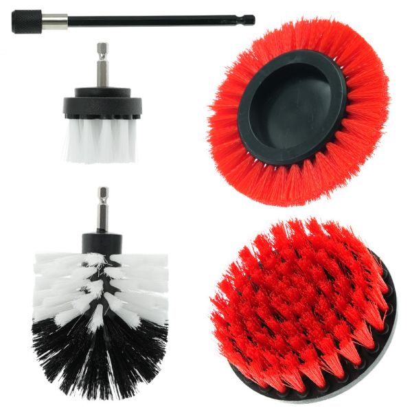 5Pcs Drill Scrubber Attachment Kit For Tile Cleaning Carpet Kitchen