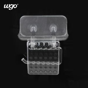 No Drilling WGO Soap And Tissue Holder Integrated Transparent Bathroom Shelf
