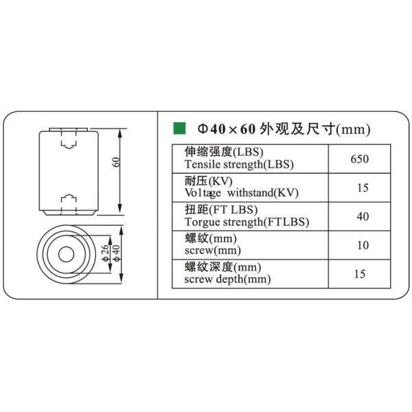 660V DMC/BMC 40x60 cylindrical insulator for lightning protection