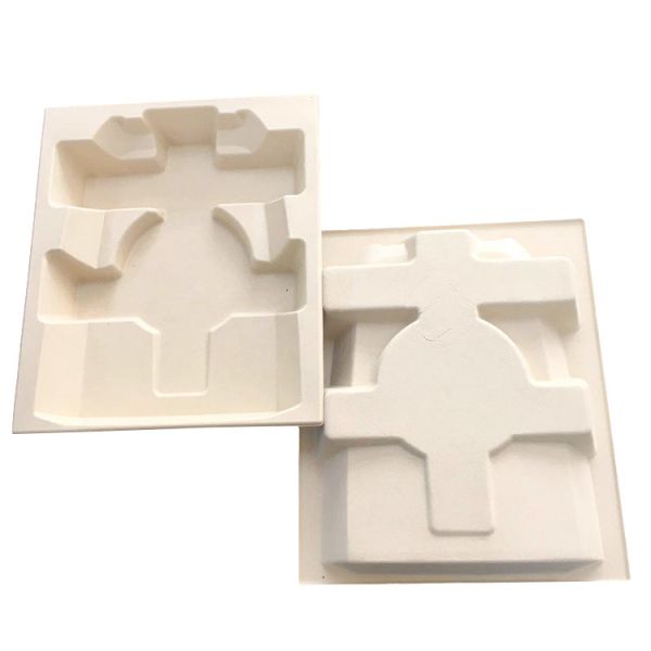 Buy Sustainable Bagasse Corrugated Cardboard Trays Oilproof Waterproof at wholesale prices