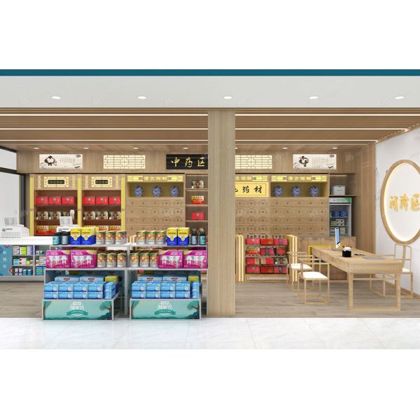04-XDZYS002 Drugstore Store Showcase Pharmacy Rack Shelf Medicine Shop Design For Pharmacy Design Layout