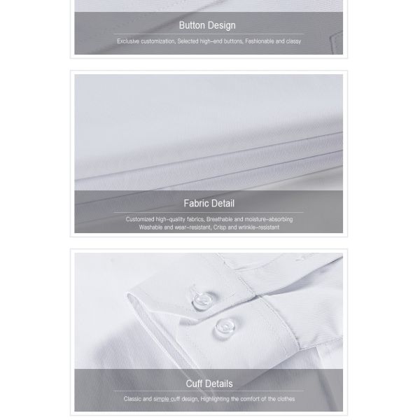 Embroidered Logo Non-Ironing Shirt Sustainable Fabric for End Men and Women Work Clothes