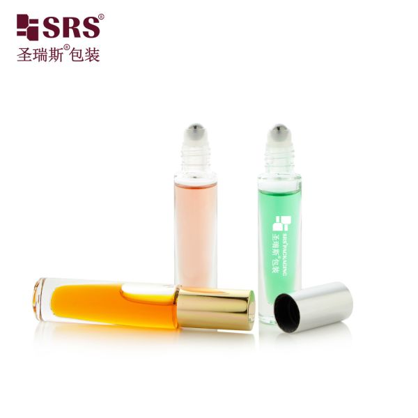 GB1-5ML Paint Gradient Blue Clear Color Glass Roll On Perfume Bottle Applicator No Leakage
