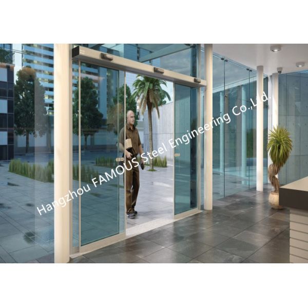 Fully Glazed Overhead Sensor Doors Glass Facade Opening Sliding Doors Automatic