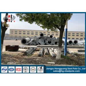 69KV Power Transmission Line HDG Electric Steel Tubular Pole 132KV