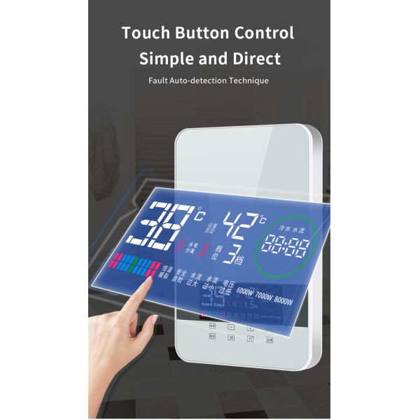 Good Quality Bath Shower and Kitchen Instantaneous Electric Hot Water Heaters Touch Button Ce Stainless Steel 1 Piece IPX4 8000
