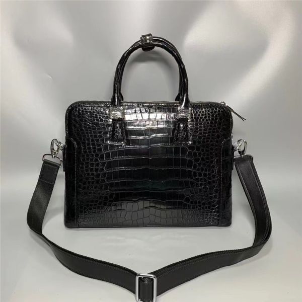 Authentic Real Crocodile Skin Top Businessmen Briefcase Bag Genuine Alligator Leather Male Large Top-handle Handbag