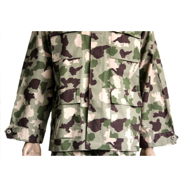 Rip Resistant BDU Military Uniform Breathable For Nigeria Army Outdoor Activities