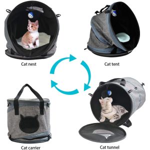 3 in 1 Cat Bag Carrier Backpack with Fleece Mat