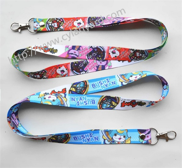 Silkscreen printed logo polyester badge lanyards, cheap imprinted polyester neck straps,