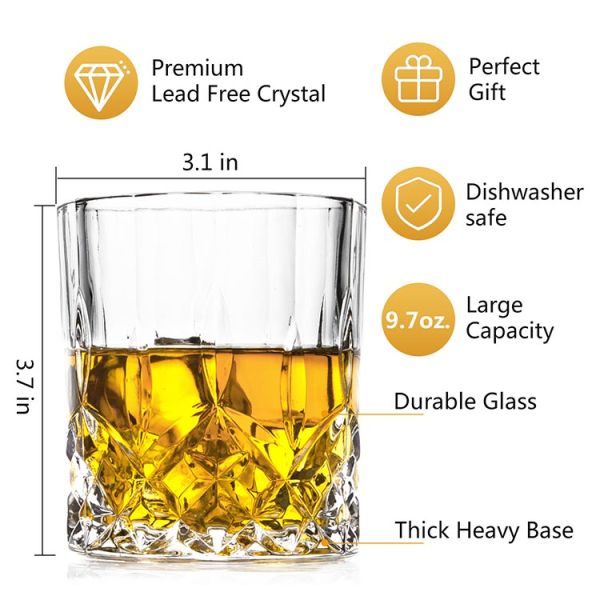 Unique Gorgeous Engraved Bourbon Whiskey Decanter And Glass Luxury Gift