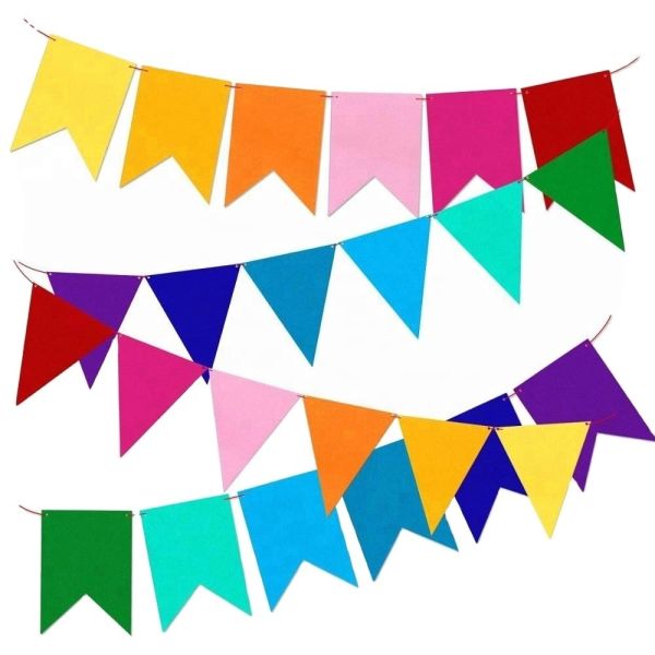 Buy Custom Flags 68D/100D Polyester Custom Mini Triangle String Flags at wholesale prices